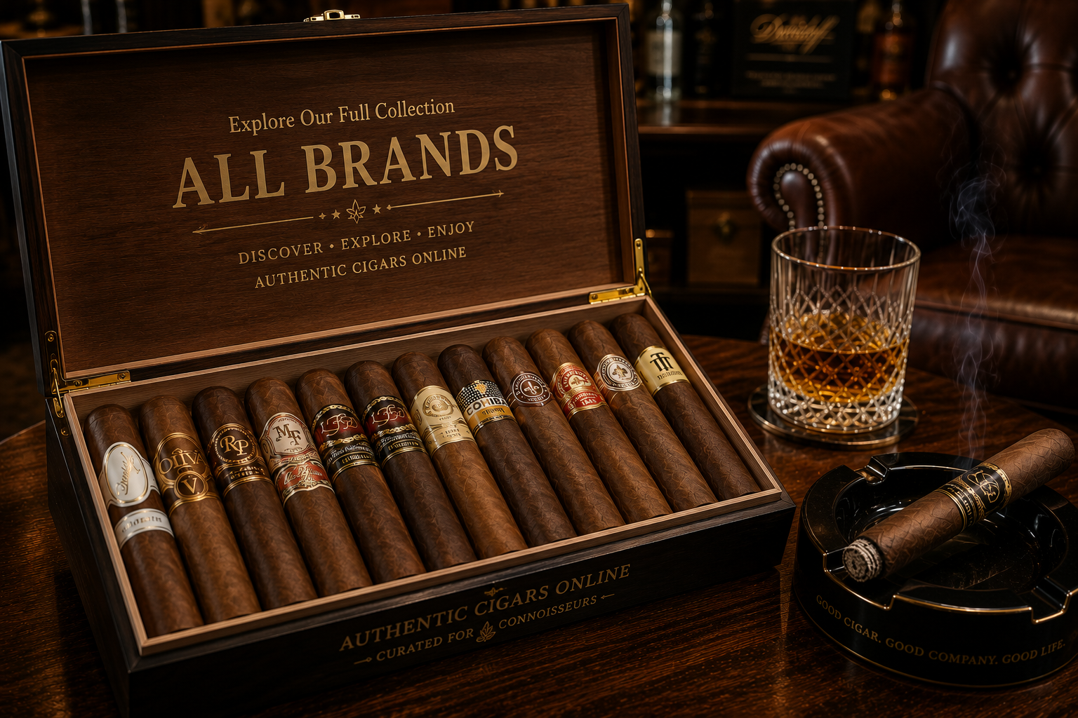 Selection of premium cigars representing the full cigar collection